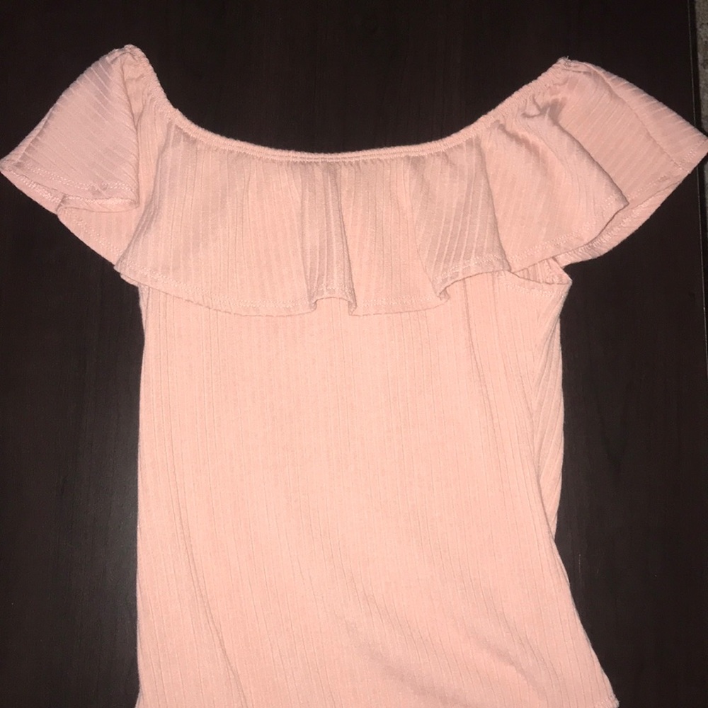 Light Pink Off The Shoulder Bodysuit